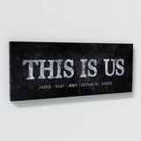This Is Us Family Names Concrete Black Wall Art