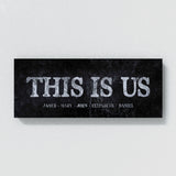 This Is Us Family Names Concrete Black Wall Art