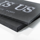 This Is Us Family Names Concrete Black Wall Art