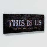This Is Us Family Names Concrete Rust Wall Art