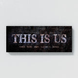 This Is Us Family Names Concrete Rust Wall Art