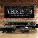 This Is Us Family Names Concrete Rust Wall Art