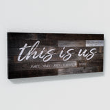 This Is Us Family Names Darker Wooden Wall Art