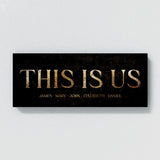 This Is Us Family Names Gold Wall Art