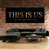 This Is Us Family Names Gold Wall Art