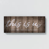 This Is Us Family Names Grey Wooden Wall Art