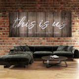 This Is Us Family Names Grey Wooden Wall Art
