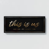 This Is Us Family Names Luxury Gold Wall Art