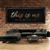 This Is Us Family Names Luxury Gold Wall Art