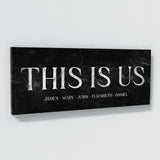 This Is Us Family Names Marble Black Wall Art