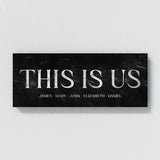 This Is Us Family Names Marble Black Wall Art