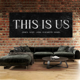 This Is Us Family Names Marble Black Wall Art