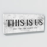 This Is Us Family Names Marble White Wall Art