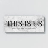 This Is Us Family Names Marble White Wall Art