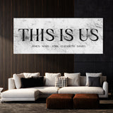 This Is Us Family Names Marble White Wall Art