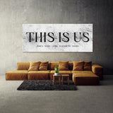 This Is Us Family Names Marble White Wall Art