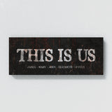 This Is Us Family Names Metal Rust Wall Art