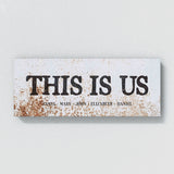 This Is Us Family Names Metal Rust Wall Art