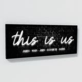 This Is Us Family Names Neon Wall Art