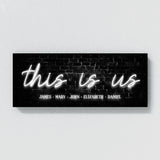 This Is Us Family Names Neon Wall Art