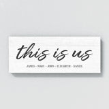 This Is Us Family Names White Wall Art