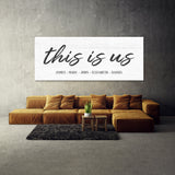 This Is Us Family Names White Wall Art