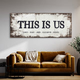 This Is Us Family Names White Wood Wall Art
