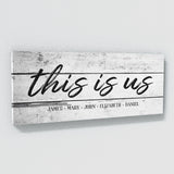 This Is Us Family Names White Wooden Wall Art