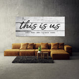 This Is Us Family Names White Wooden Wall Art