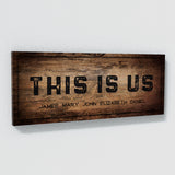 This Is Us Family Names Wooden Black Wall Art