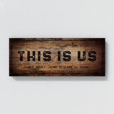 This Is Us Family Names Wooden Black Wall Art