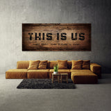 This Is Us Family Names Wooden Black Wall Art