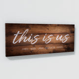 This Is Us Family Names Wooden Plank Wall Art