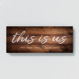 This Is Us Family Names Wooden Plank Wall Art
