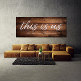 This Is Us Family Names Wooden Plank Wall Art