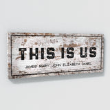This Is Us Family Names Wooden White Wall Art