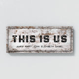 This Is Us Family Names Wooden White Wall Art