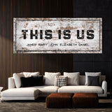 This Is Us Family Names Wooden White Wall Art