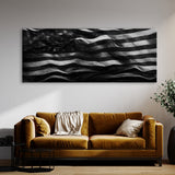 Usa Flag Black Waving Wall Art
