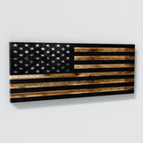 Usa Flag Black Wooden Wall Art