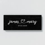 Wedding Couple Name Black Wall Art