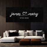 Wedding Couple Name Black Wall Art