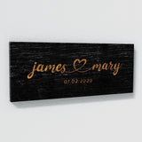 Wedding Couple Name Black Wood Wall Art