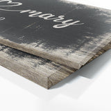 Wedding Couple Name Black Wood Grunge Wall Art