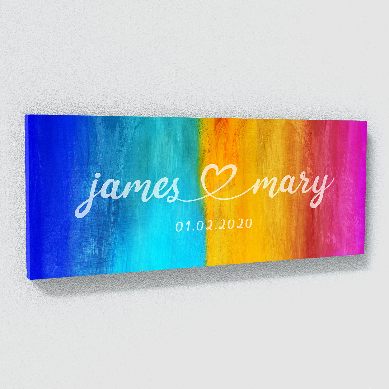 Wedding Couple Name Colorful Wall Art