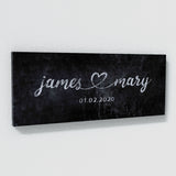 Wedding Couple Name Concrete Black Wall Art