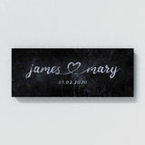Wedding Couple Name Concrete Black Wall Art