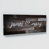 Wedding Couple Name Darker Wooden Wall Art