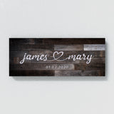 Wedding Couple Name Darker Wooden Wall Art