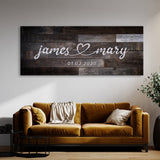 Wedding Couple Name Darker Wooden Wall Art